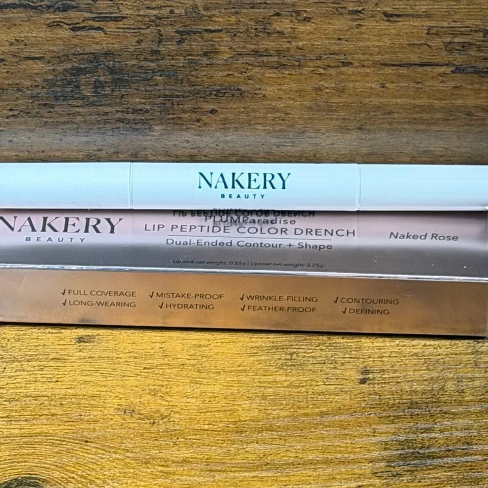 Rhode Espresso + Nakery Naked Rose Liner/Lip Color Peptide Lip Bundle | NEW